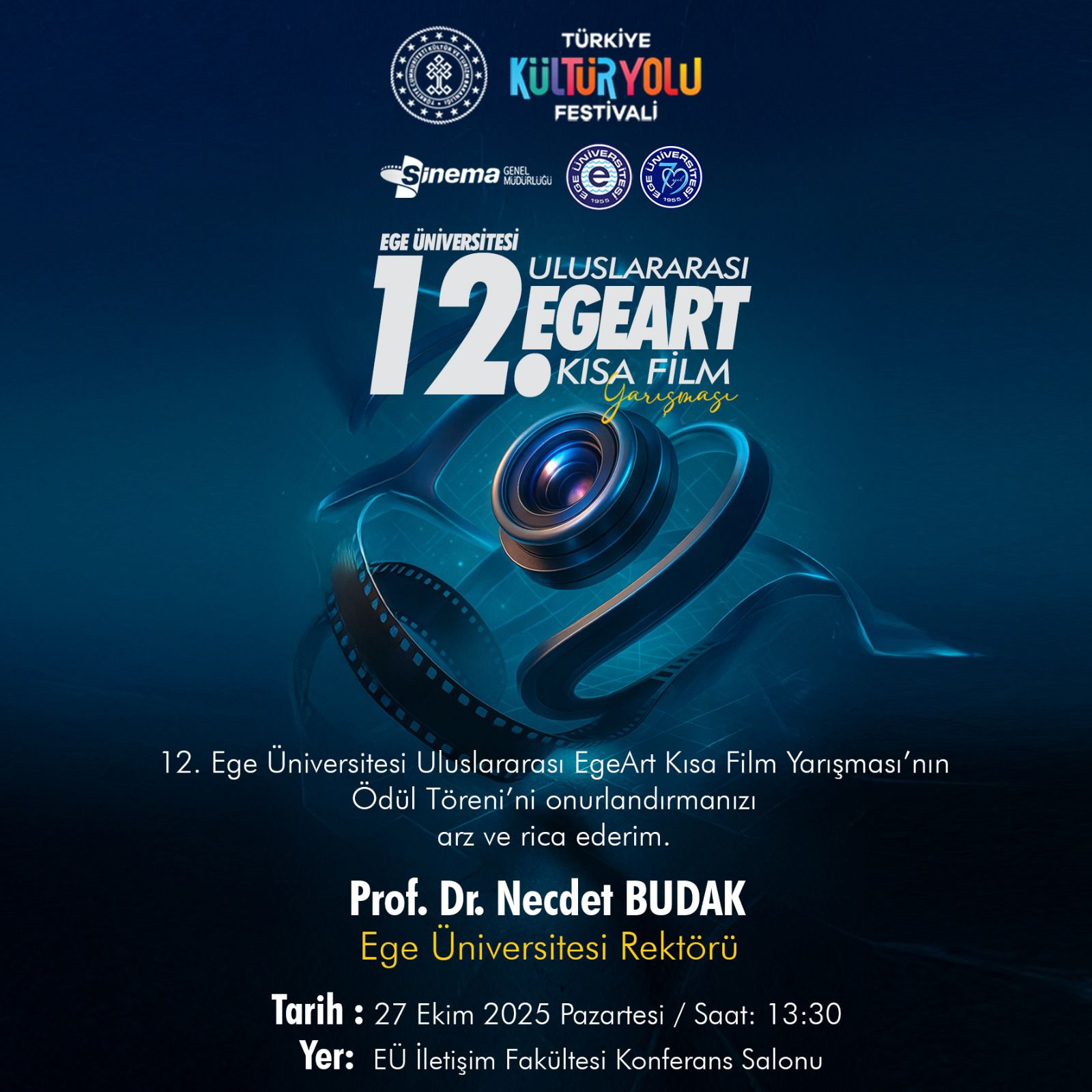 Ege Üniversitesi “12. EgeArt Uluslararası Kısa Film Festivali” Başlıyor