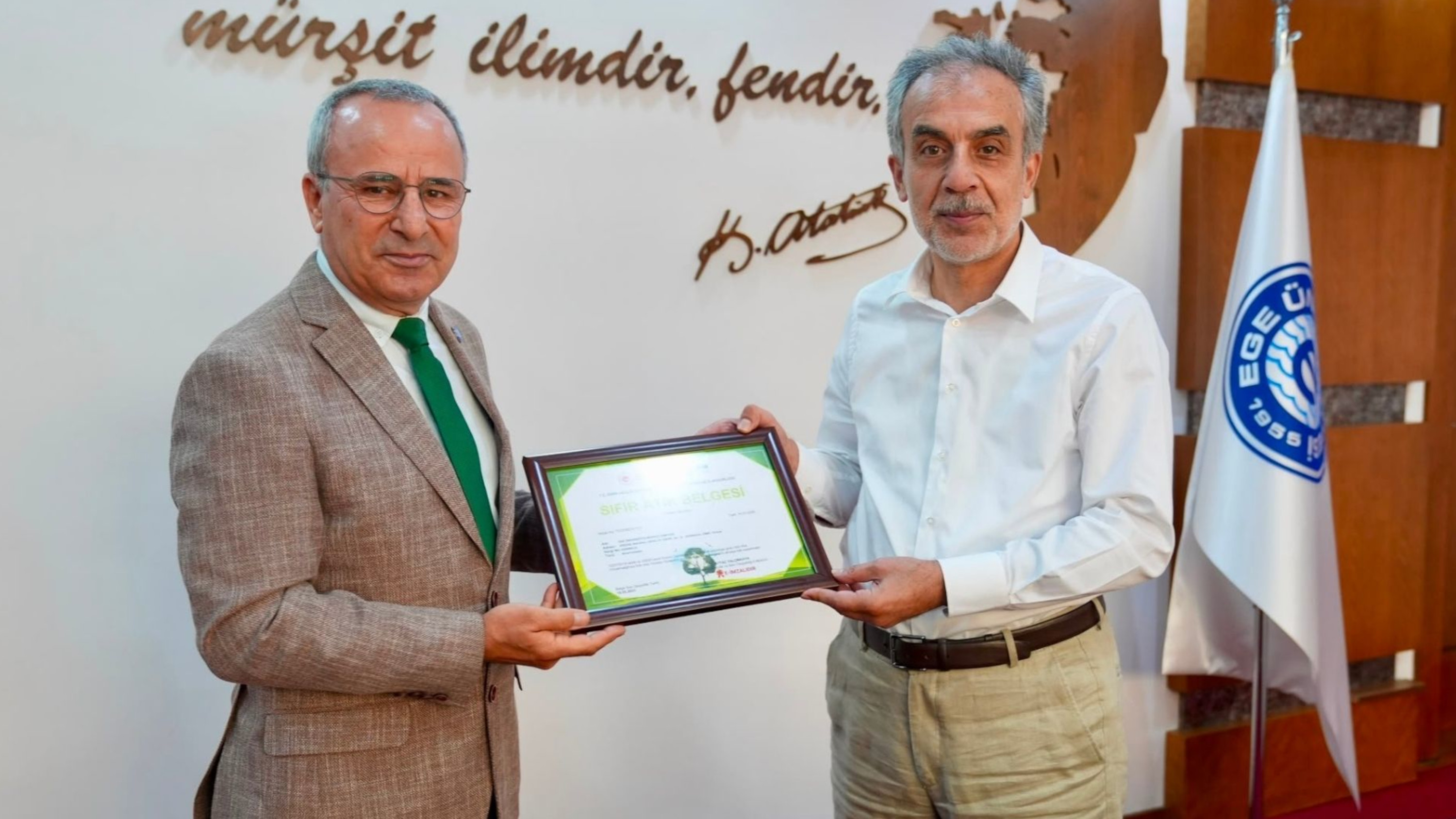 Ege Üniversitesinde “Sıfır Atık” belgesi yenilendi!